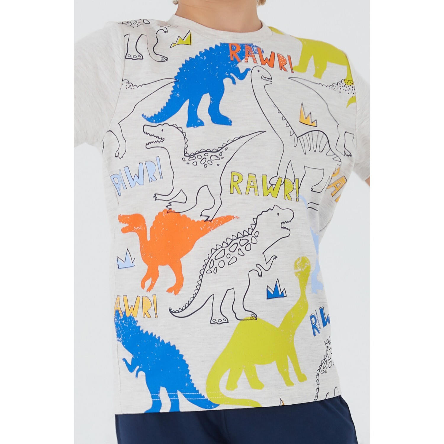 Rolypoly Erkek Çocuk Beyaz Kısa Kol Pijama Takım