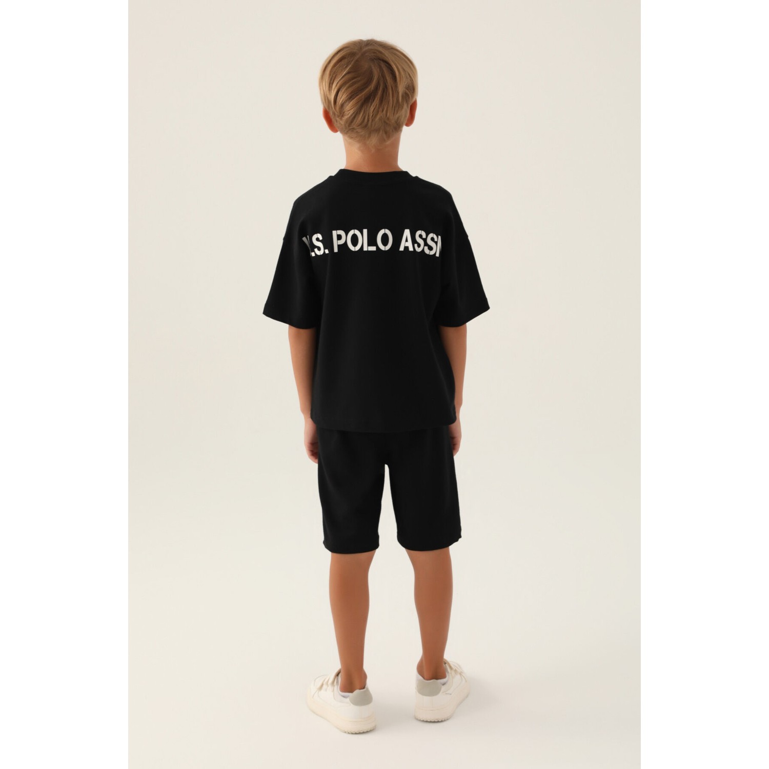 U.S. Polo Assn. Lisanslı Straight Siyah Erkek Çocuk Bermuda Takım