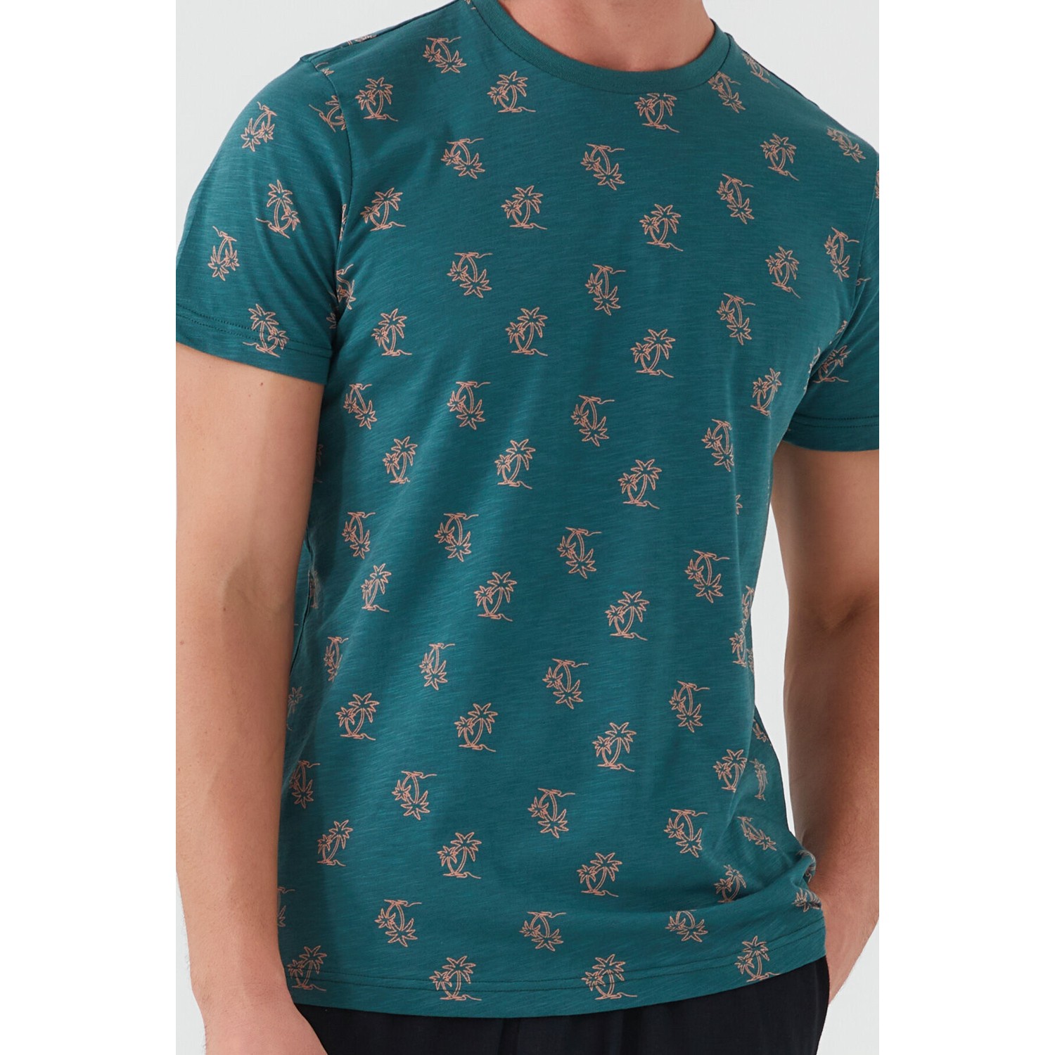 Arnetta Palm Tree Yeşil Erkek Kısa Kol Pijama Takım