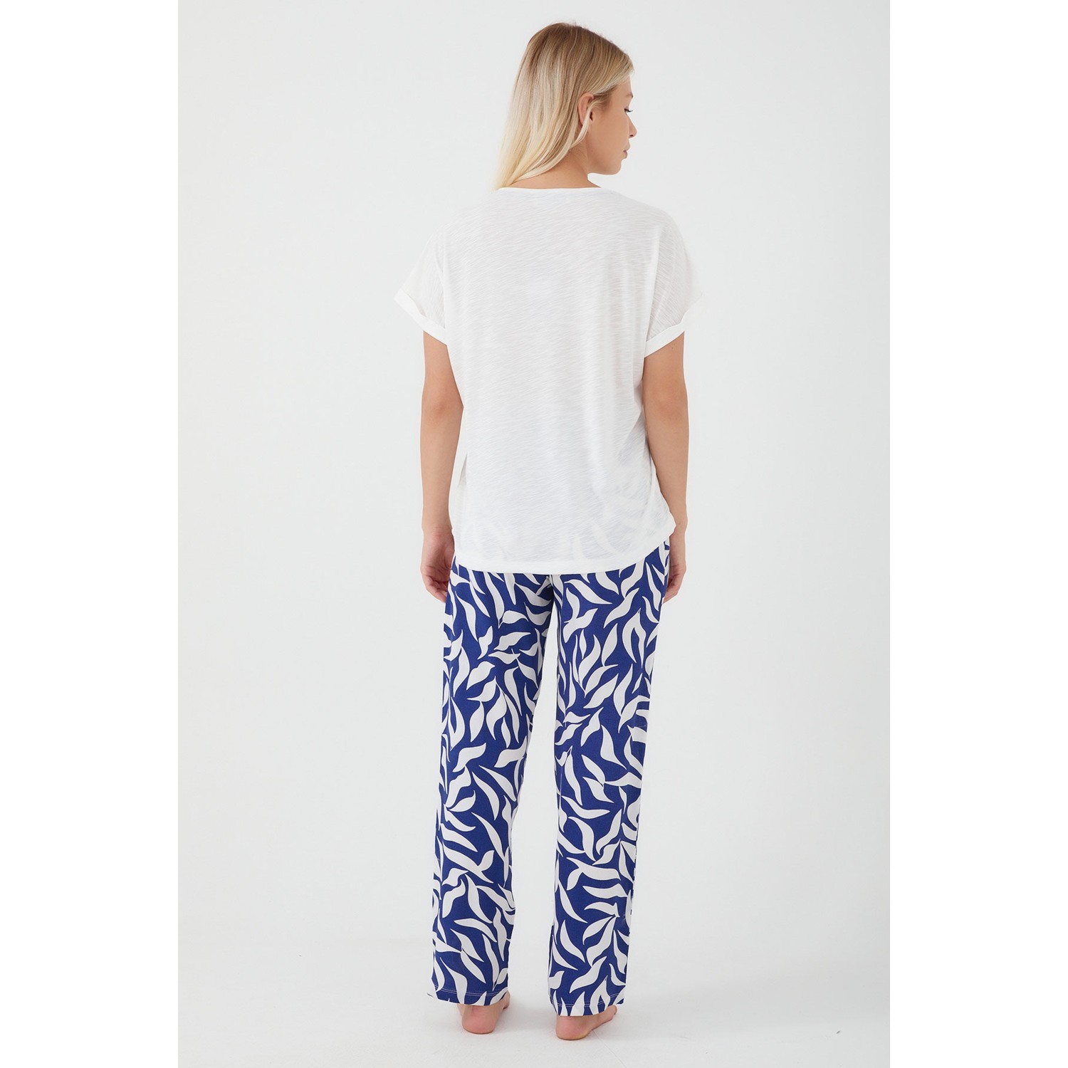 Pierre Cardin Natural Botanicals Beyaz Kadın Kısa Kol Pijama Takım