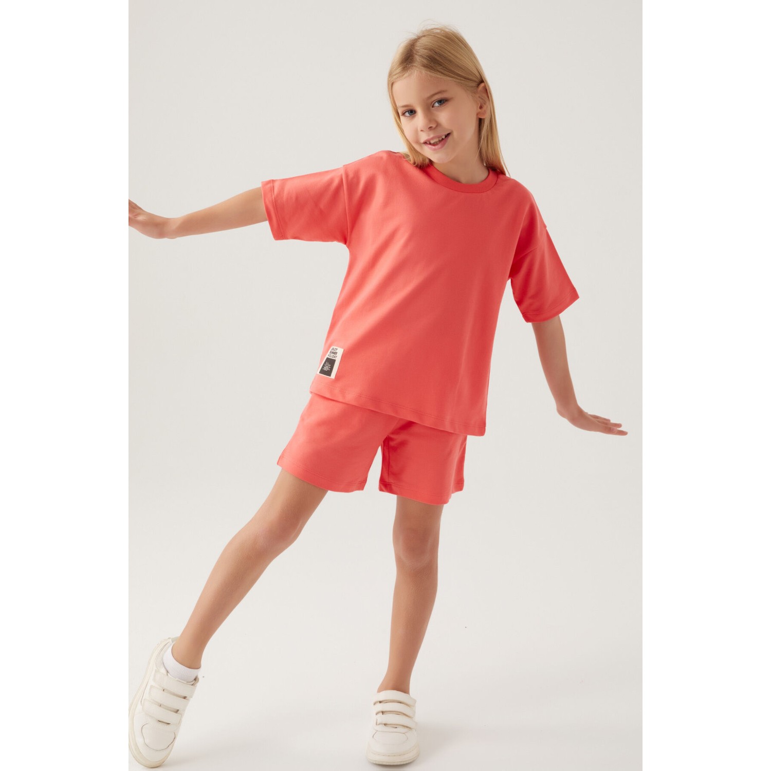 Rolypoly Kız Çocuk Pembe Şort Takım