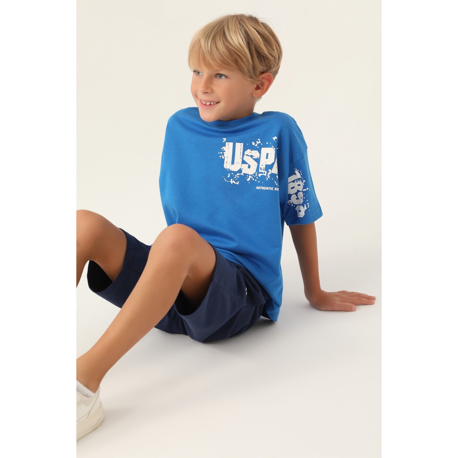 U.S. Polo Assn. Lisanslı Authentic Cobalt Erkek Çocuk Bermuda Takım