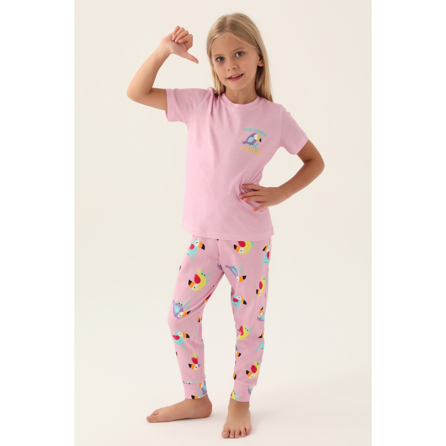 RolyPoly Jungle Mor Kız Çocuk Pijama Takımı