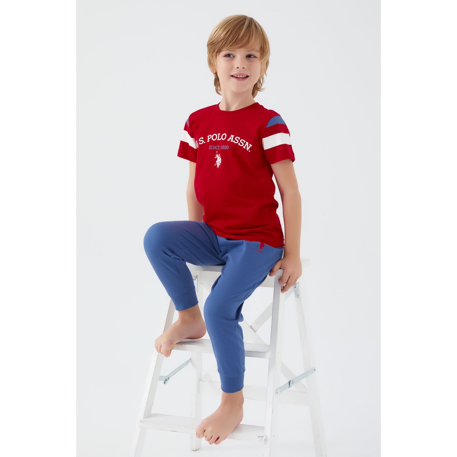 U.S. Polo Assn. Intense Krem Erkek Çocuk Kısa Kol Pijama T...