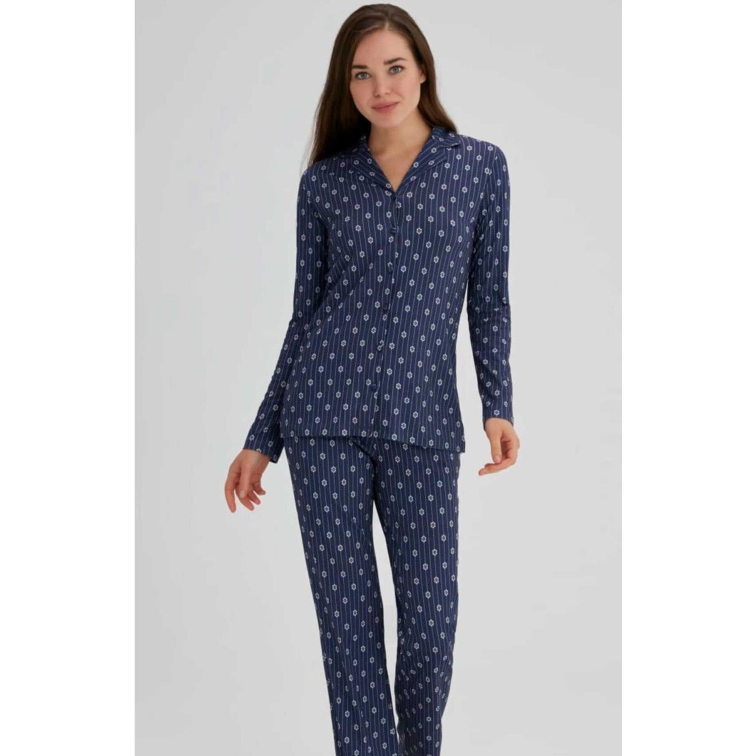 Eros 27692 Boy Düğmeli Bayan Pijama Takımı