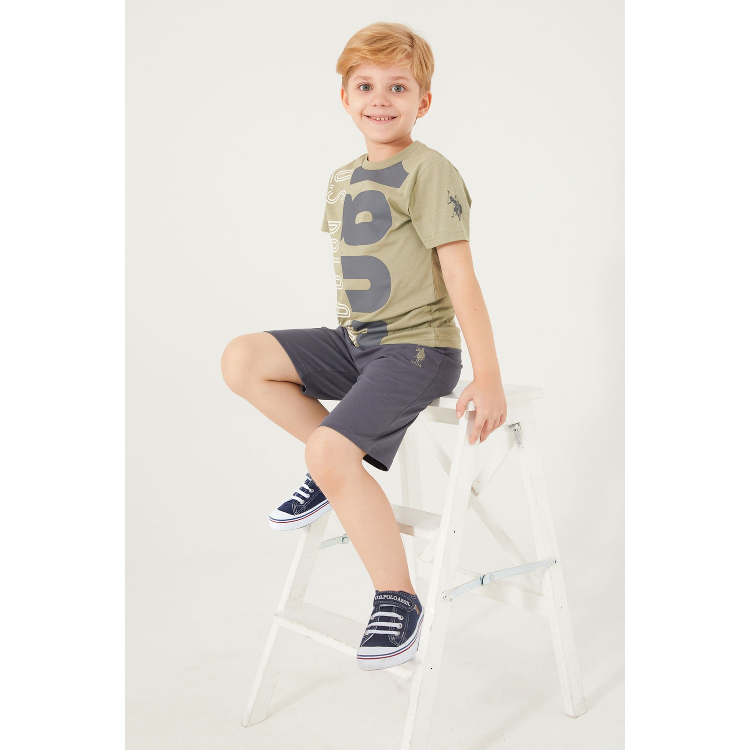 U.S. Polo Assn. Big Written Açık Haki Erkek Çocuk Bermuda ...