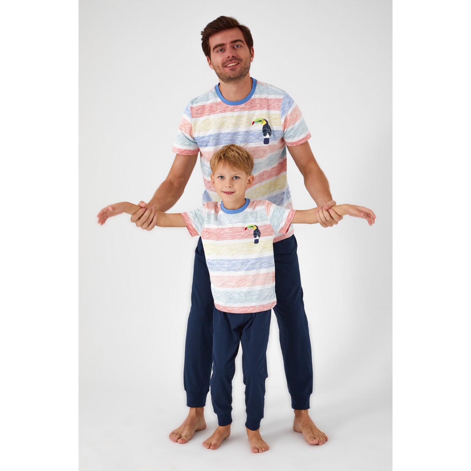 RolyPoly Bird Pattern Krem Erkek Çocuk Kısa Kol Pijama Tak...