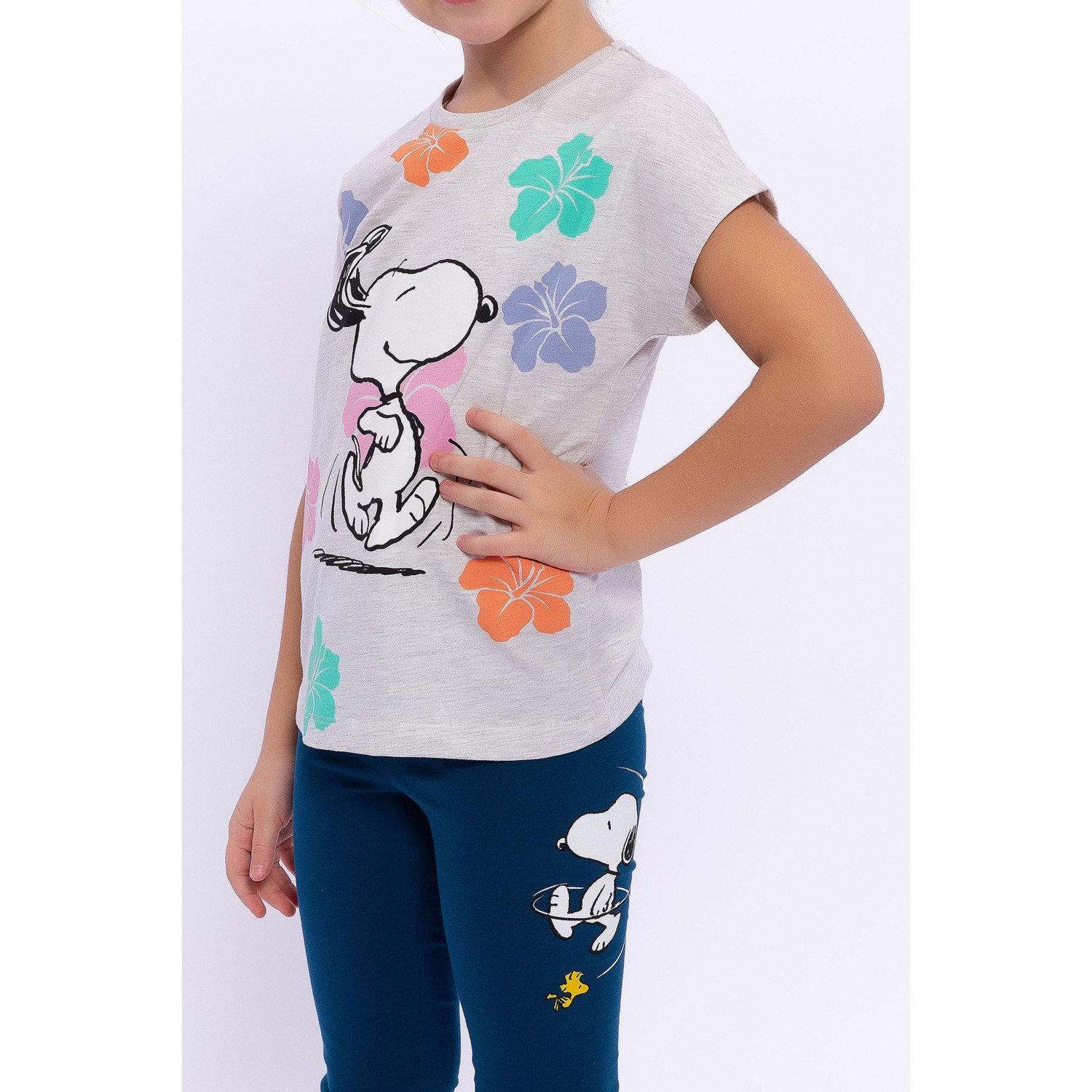 Snoopy  Bejmelanj Kız Çocuk Tayt Takım