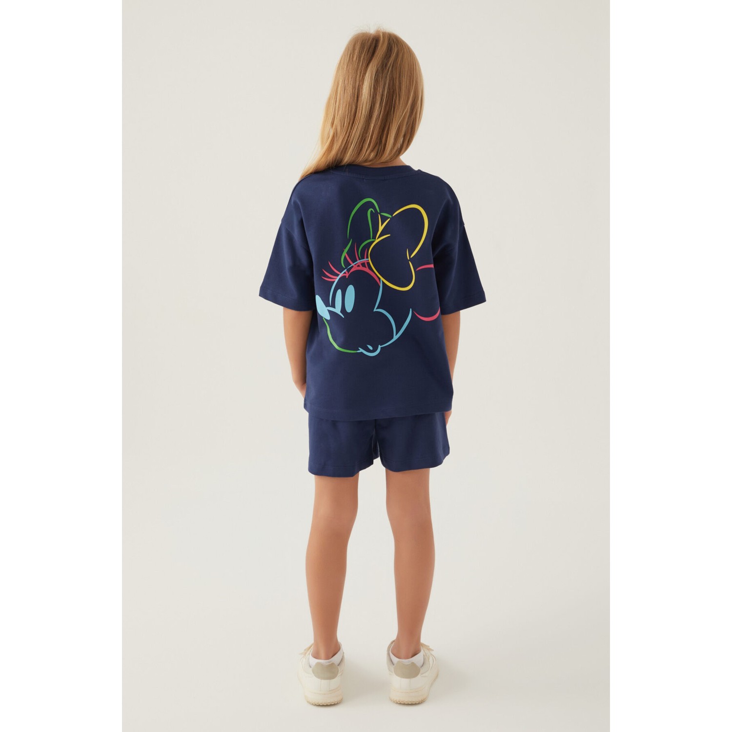 Minnie Mouse Colourful Koyu Indigo Kız Çocuk Şort Takım