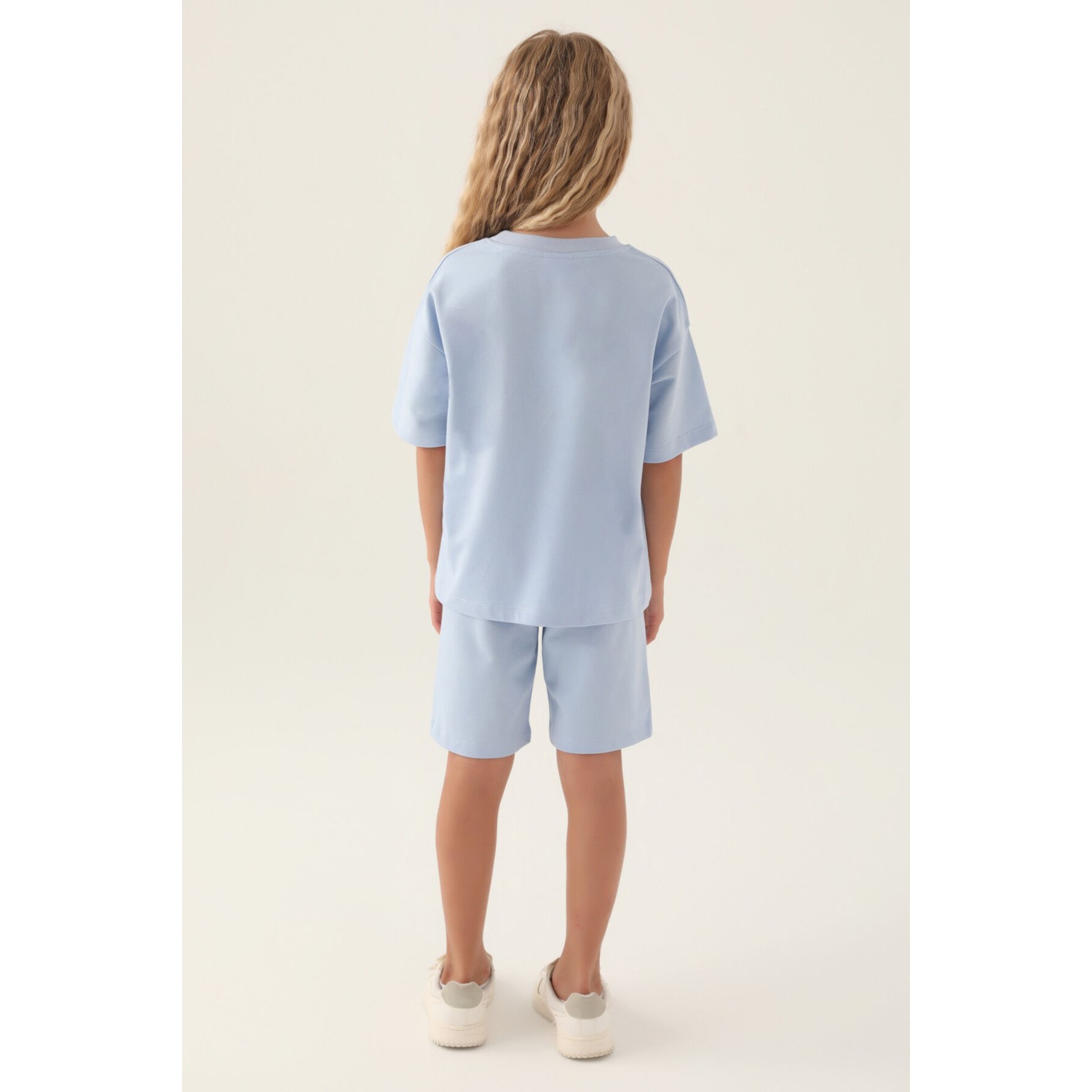 U.S. Polo Assn. Lisanslı Simple Mavi Kız Çocuk Bermuda Takım