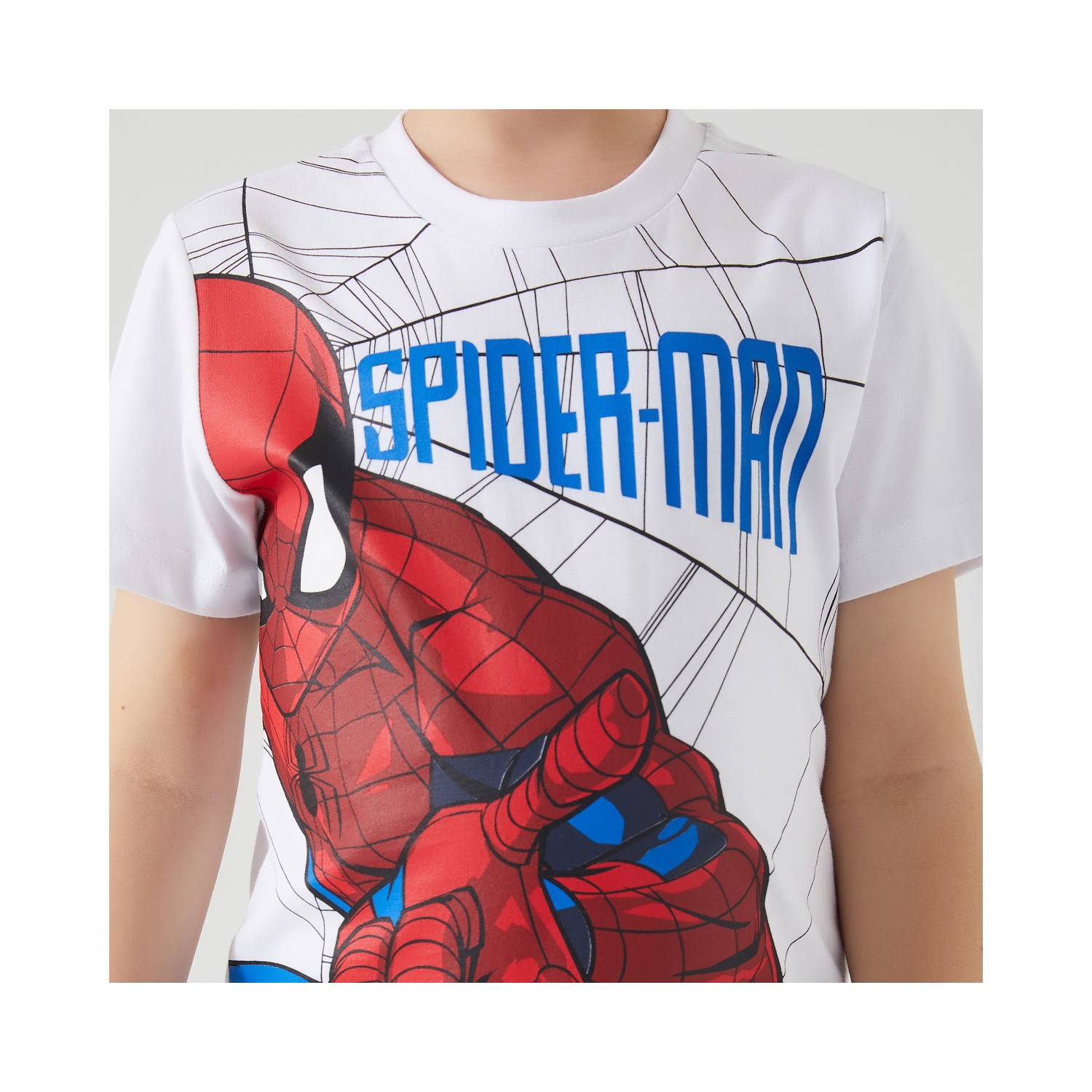 Marvel Spider-Man The Flying Hero Beyaz Erkek Çocuk Kısa Kol Pijama Takım