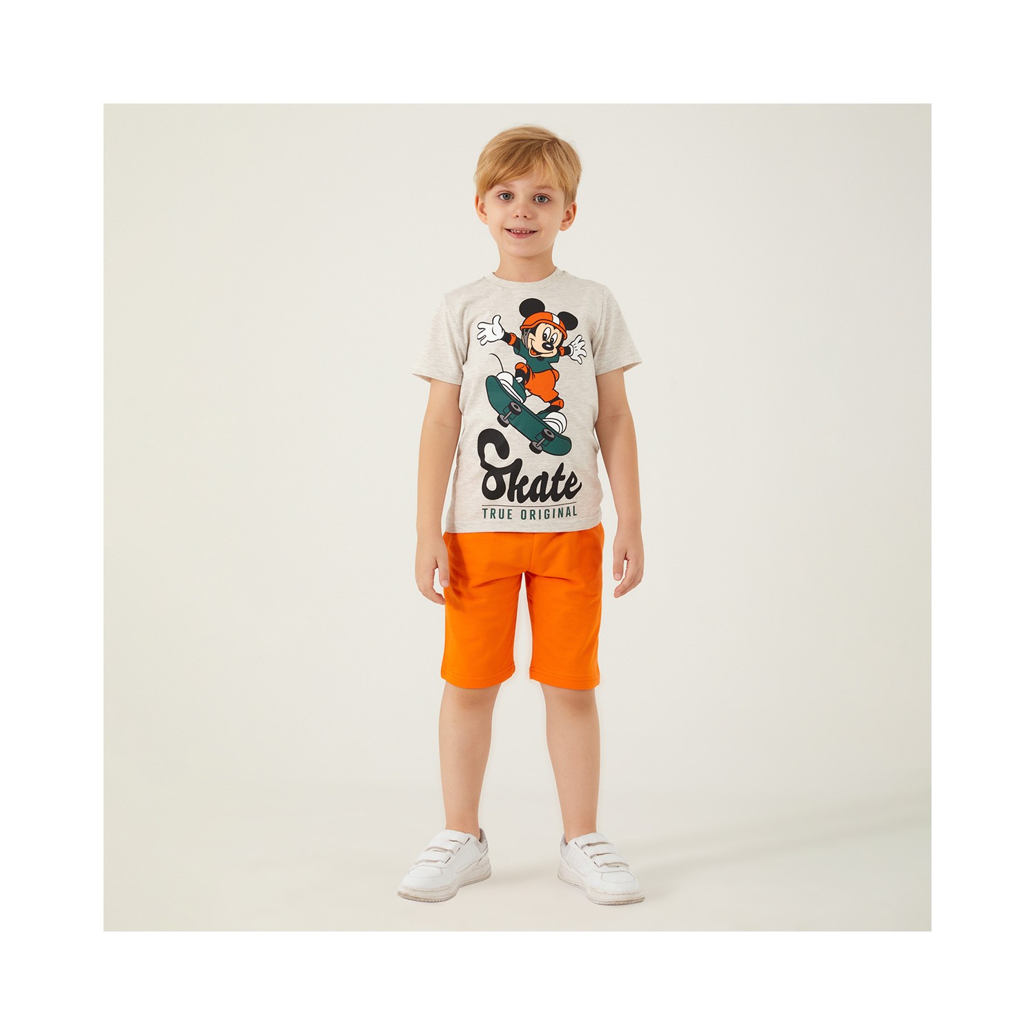 Mickey Mouse D4786-3 Erkek Çocuk Alt Üst Takım Bej