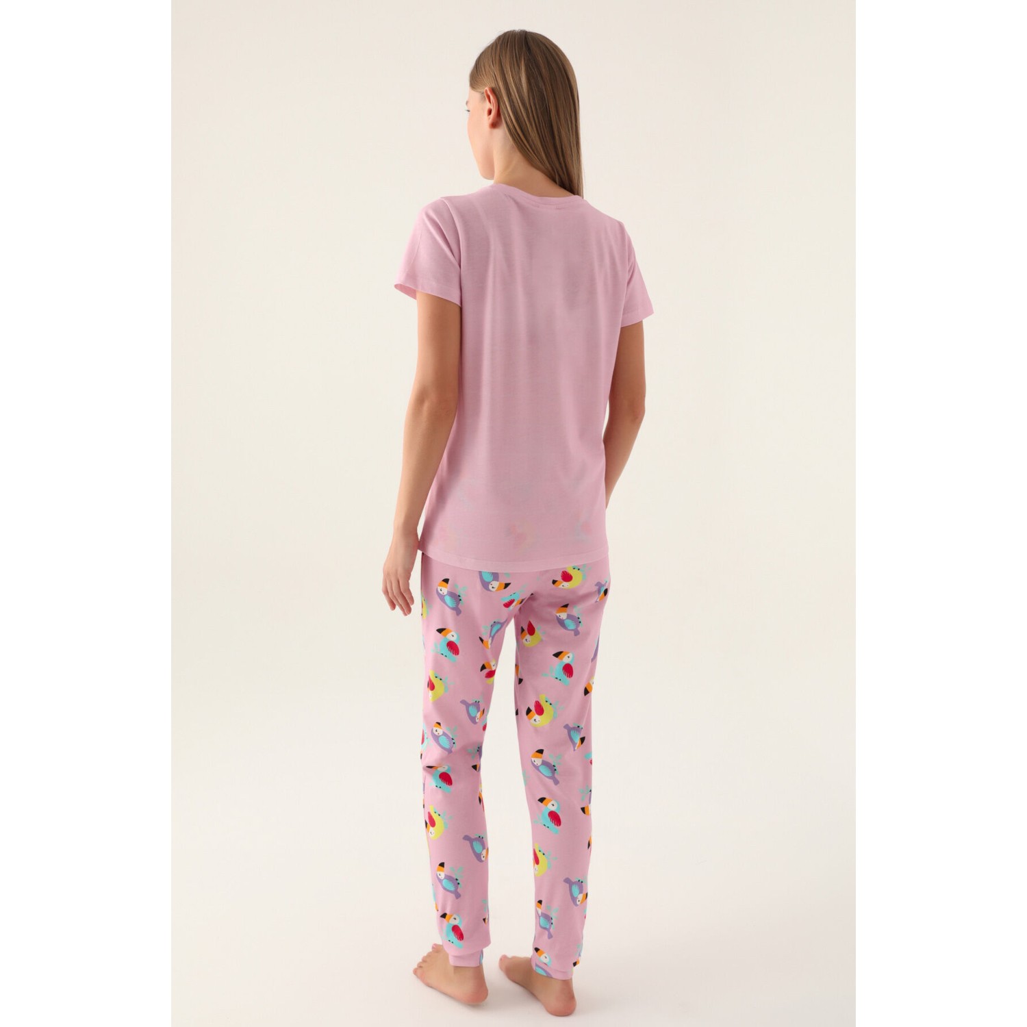 RolyPoly Callım Mor Kadın Kısa Kol Pijama Takımı