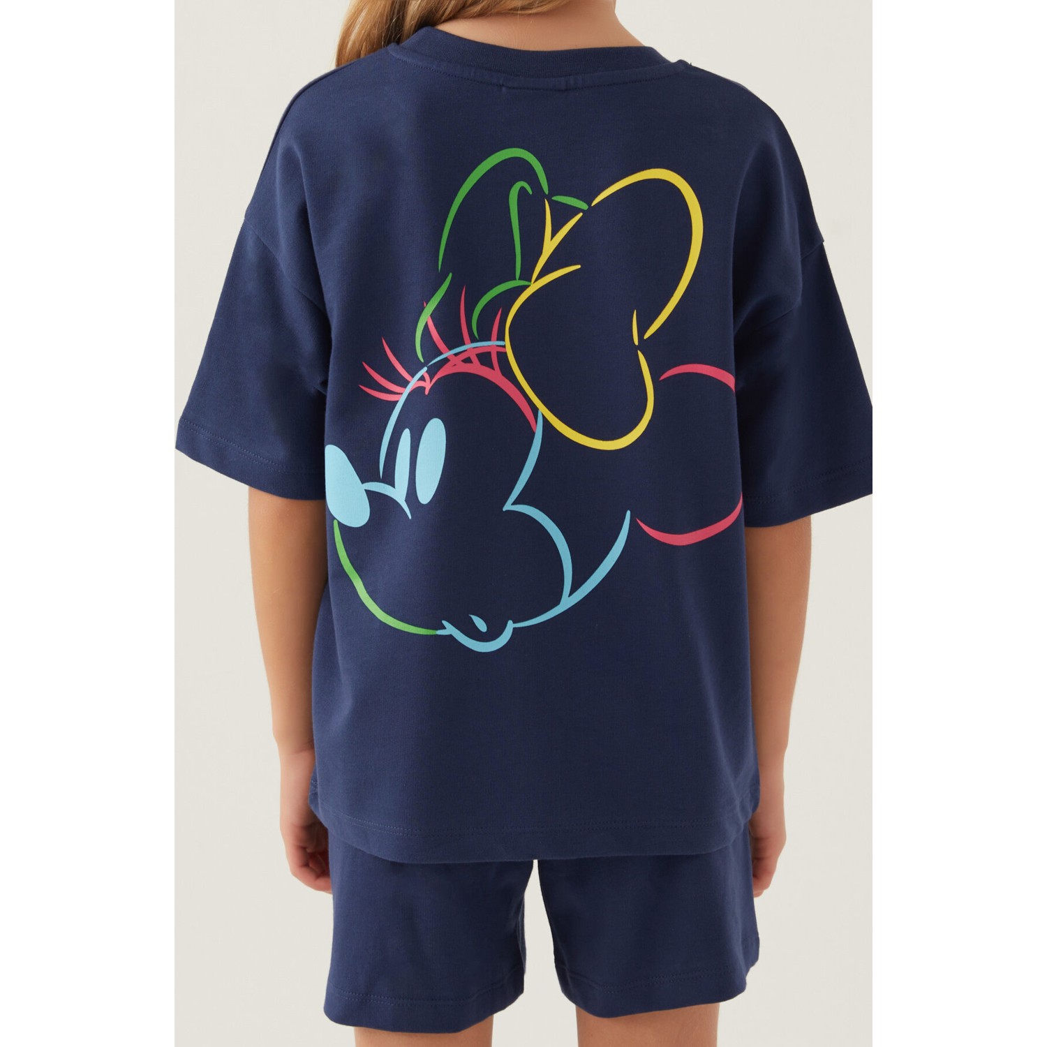 Minnie Mouse Colourful Koyu Indigo Kız Çocuk Şort Takım
