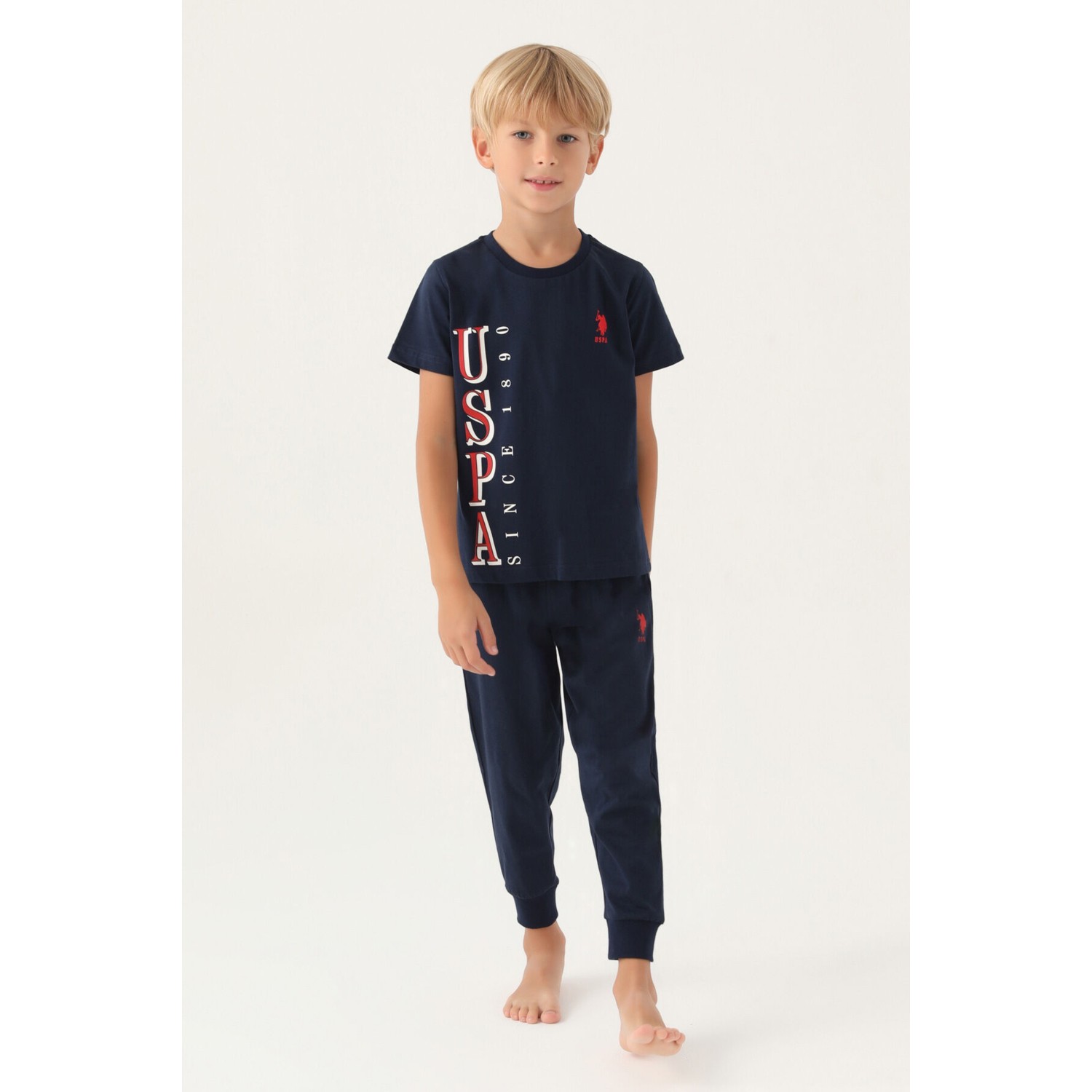 U.S. Polo Assn. Lisanslı Graphic Lacivert Erkek Çocuk Pij...