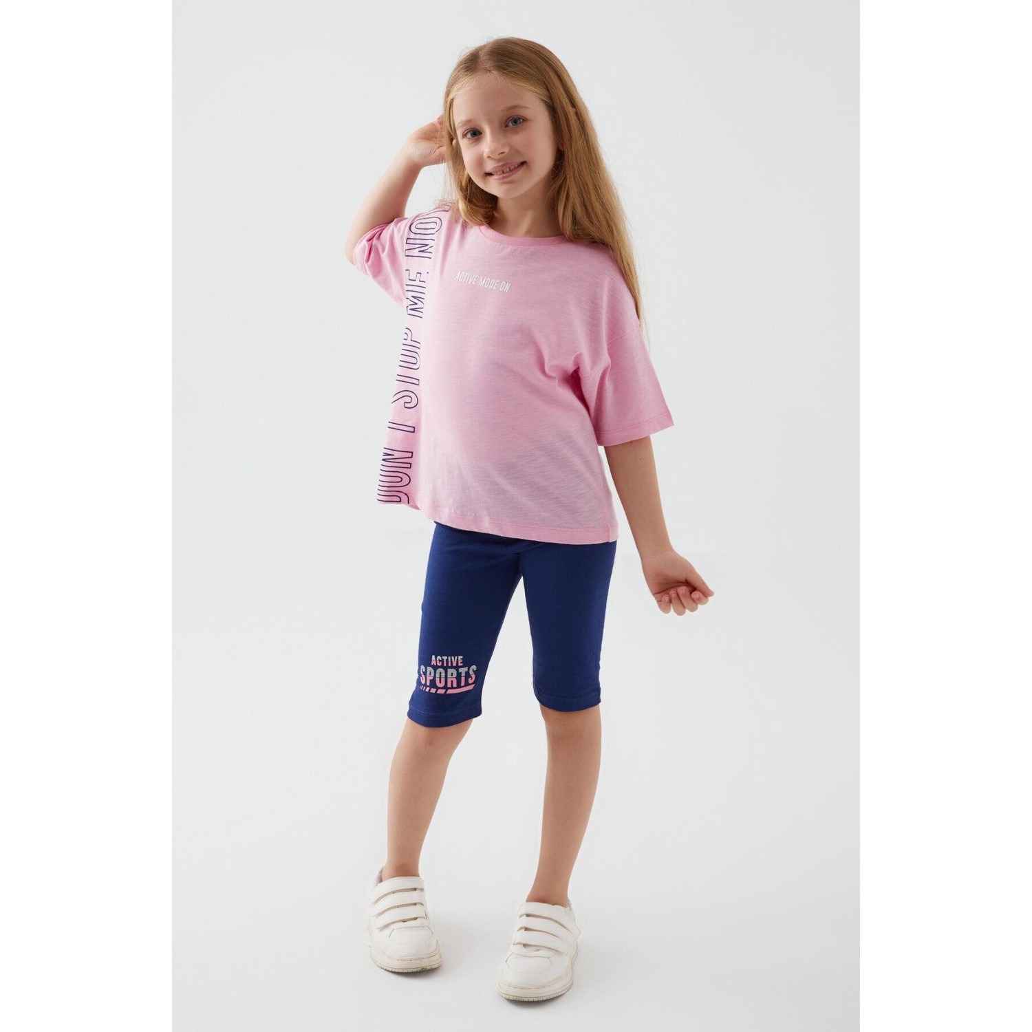 Rolypoly Kız Çocuk Pembe Bermuda Takım