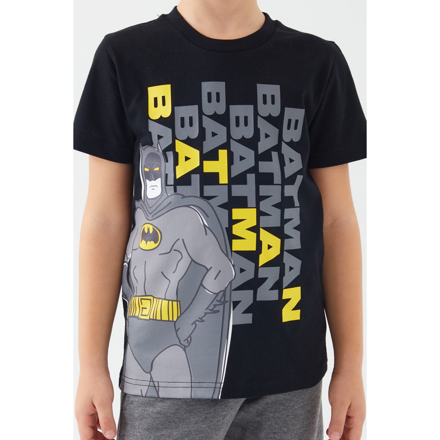 Batman Yellow Hero Siyah Erkek Çocuk Bermuda Takım