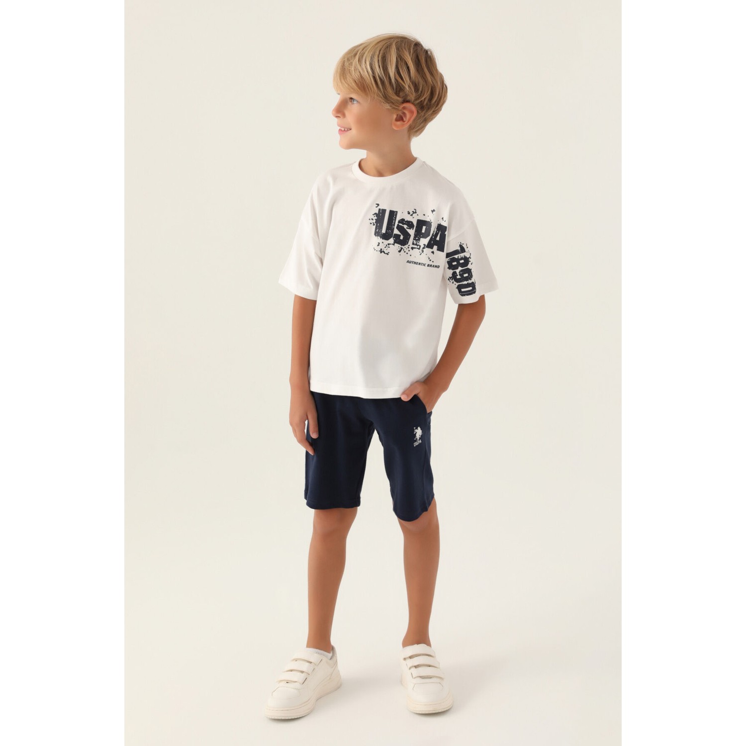 U.S. Polo Assn. Lisanslı Authentic Cobalt Erkek Çocuk Bermuda Takım