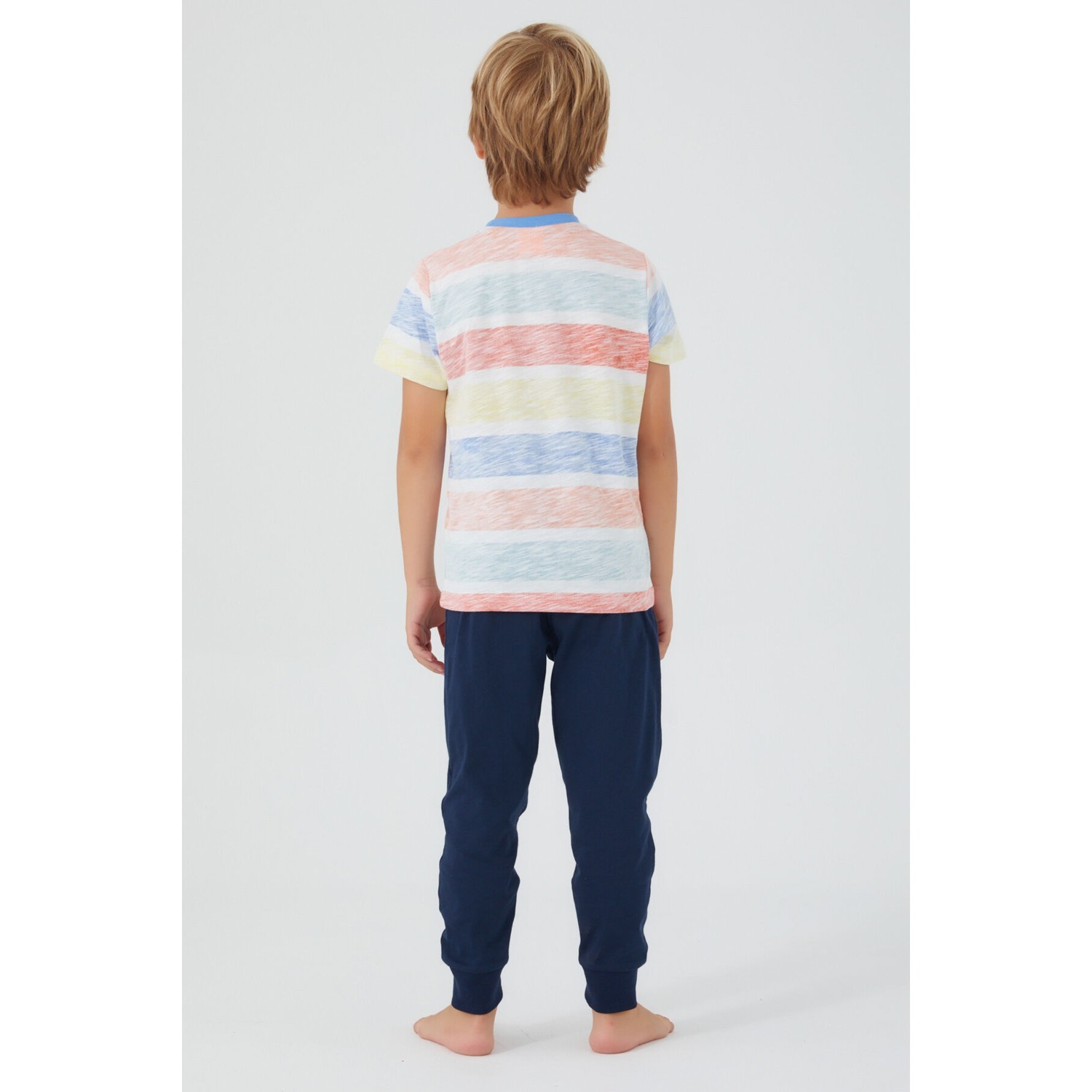 RolyPoly Bird Pattern Krem Erkek Çocuk Kısa Kol Pijama Takım