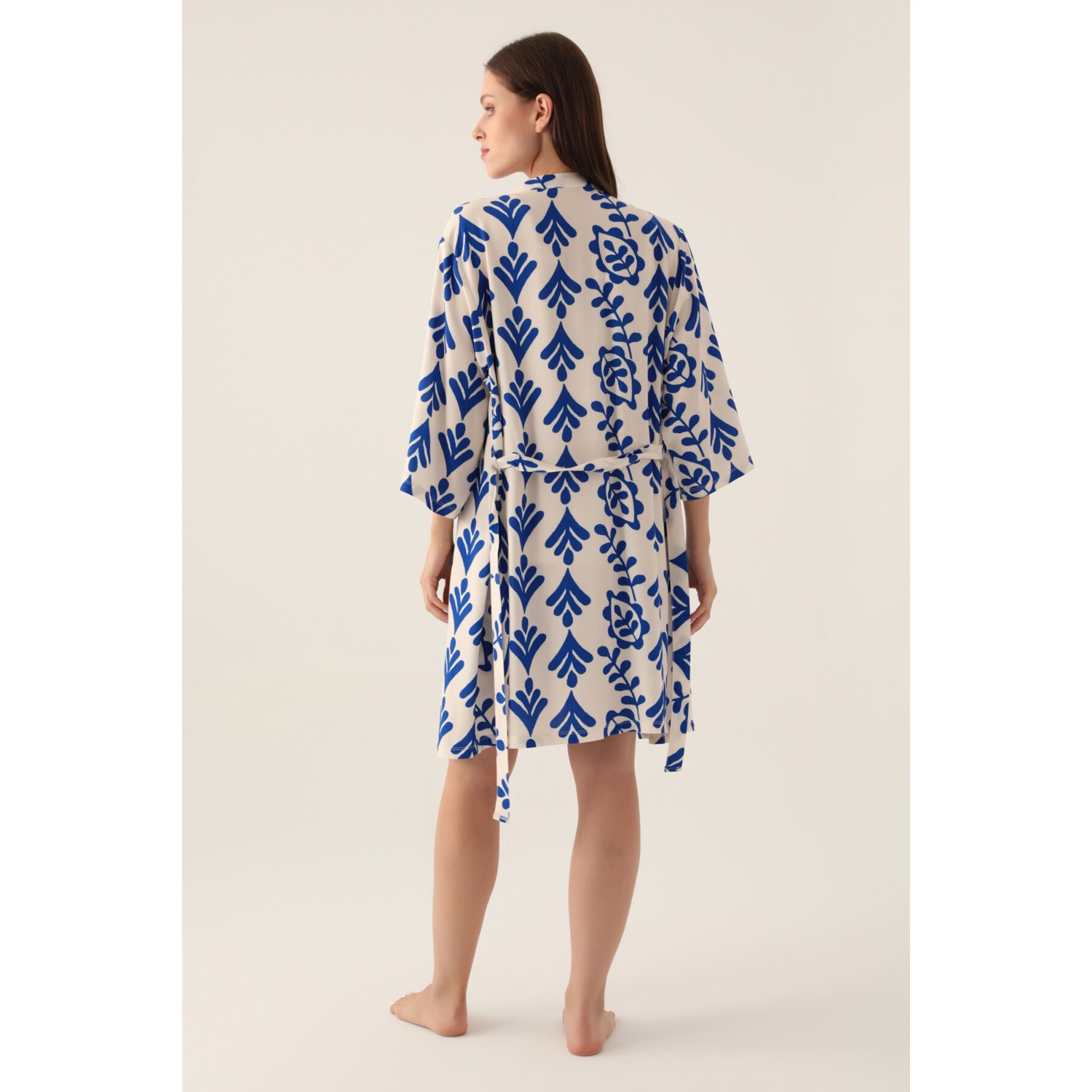Arnetta Dressing Gown Bej Kadın 3lü Kısa Kol Kısa Kol Pijama Takımı
