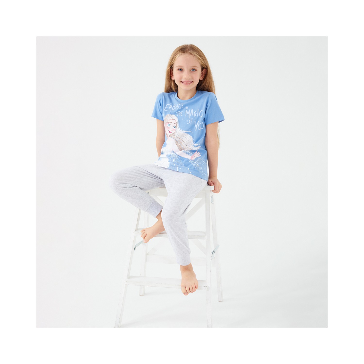 Frozen D4772-3 Kız Çocuk Pijama Indigo