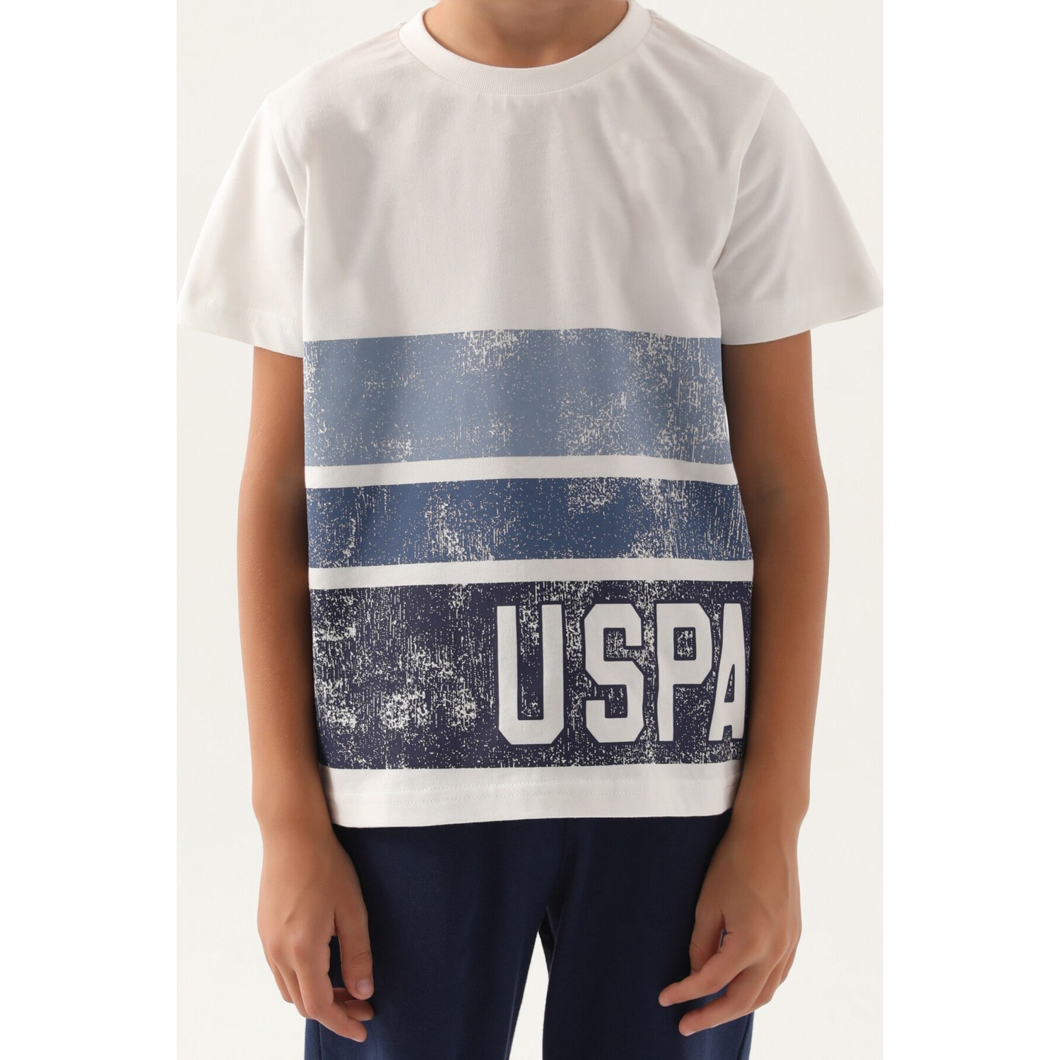 U.S. Polo Assn.  Lisanslı Trilinear Krem Erkek Çocuk Pijama Takımı