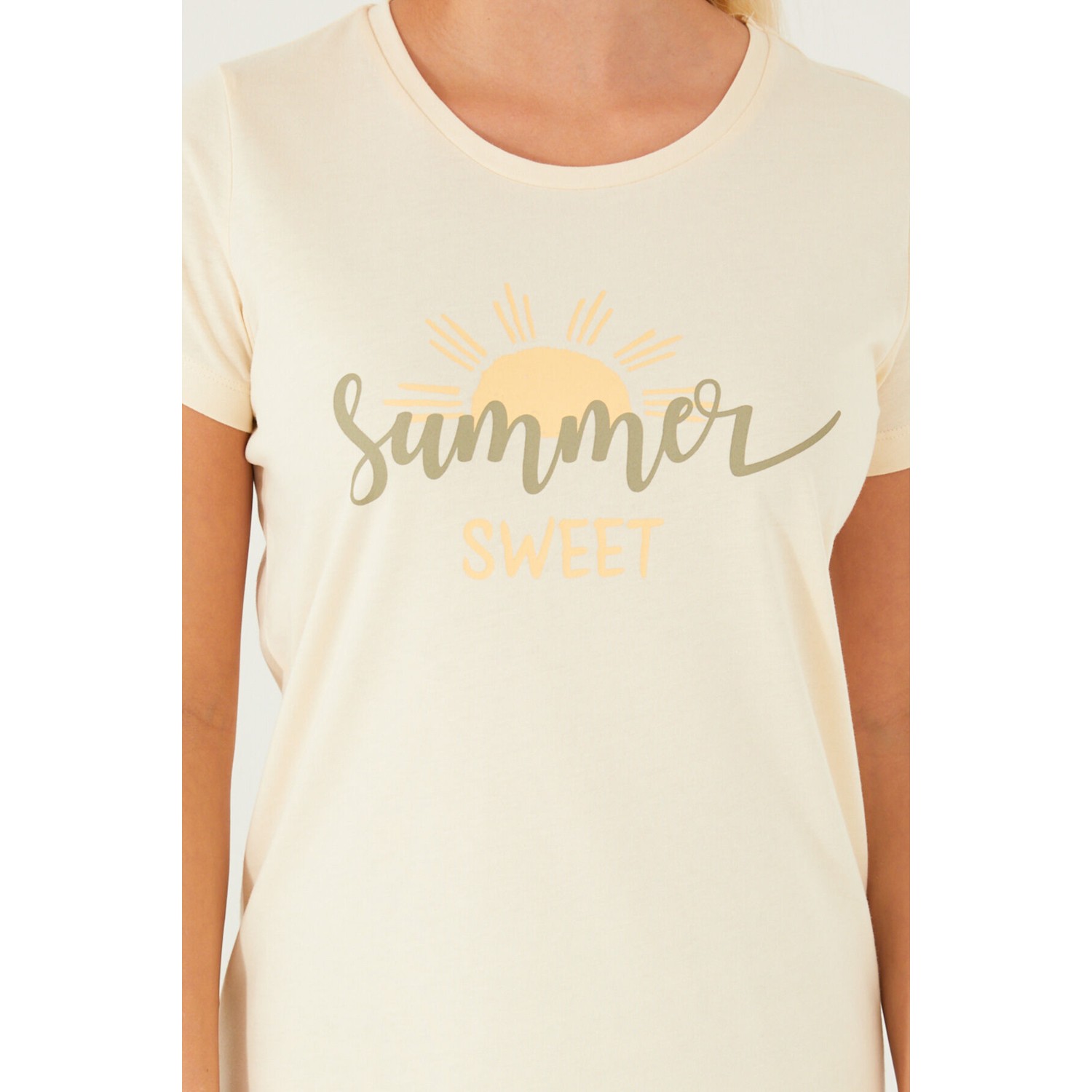 Arnetta Summer Sweet Krem Kadın Kısa Kol Pijama Takım