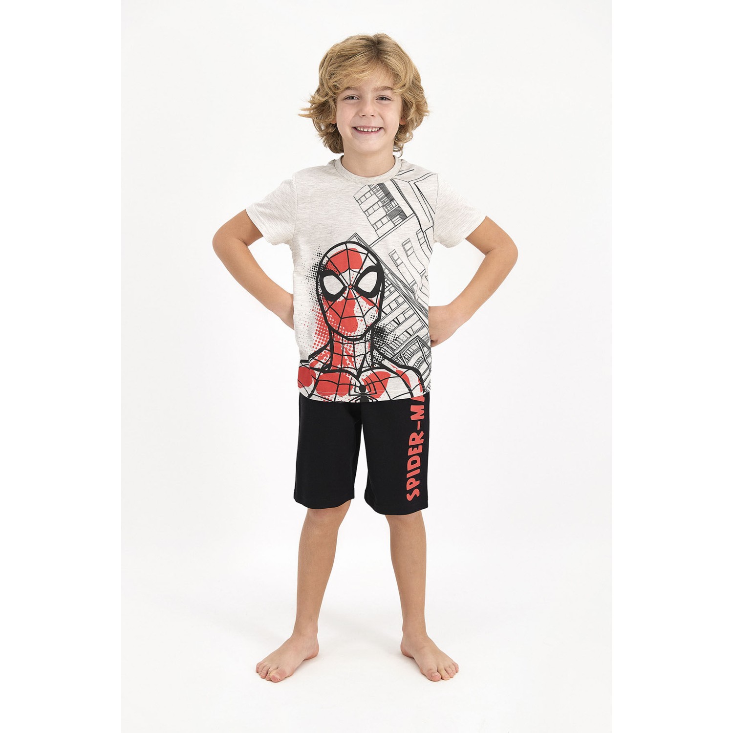 Marvel Spider-Man Lisanslı Bejmelanj Erkek Çocuk Bermuda T...
