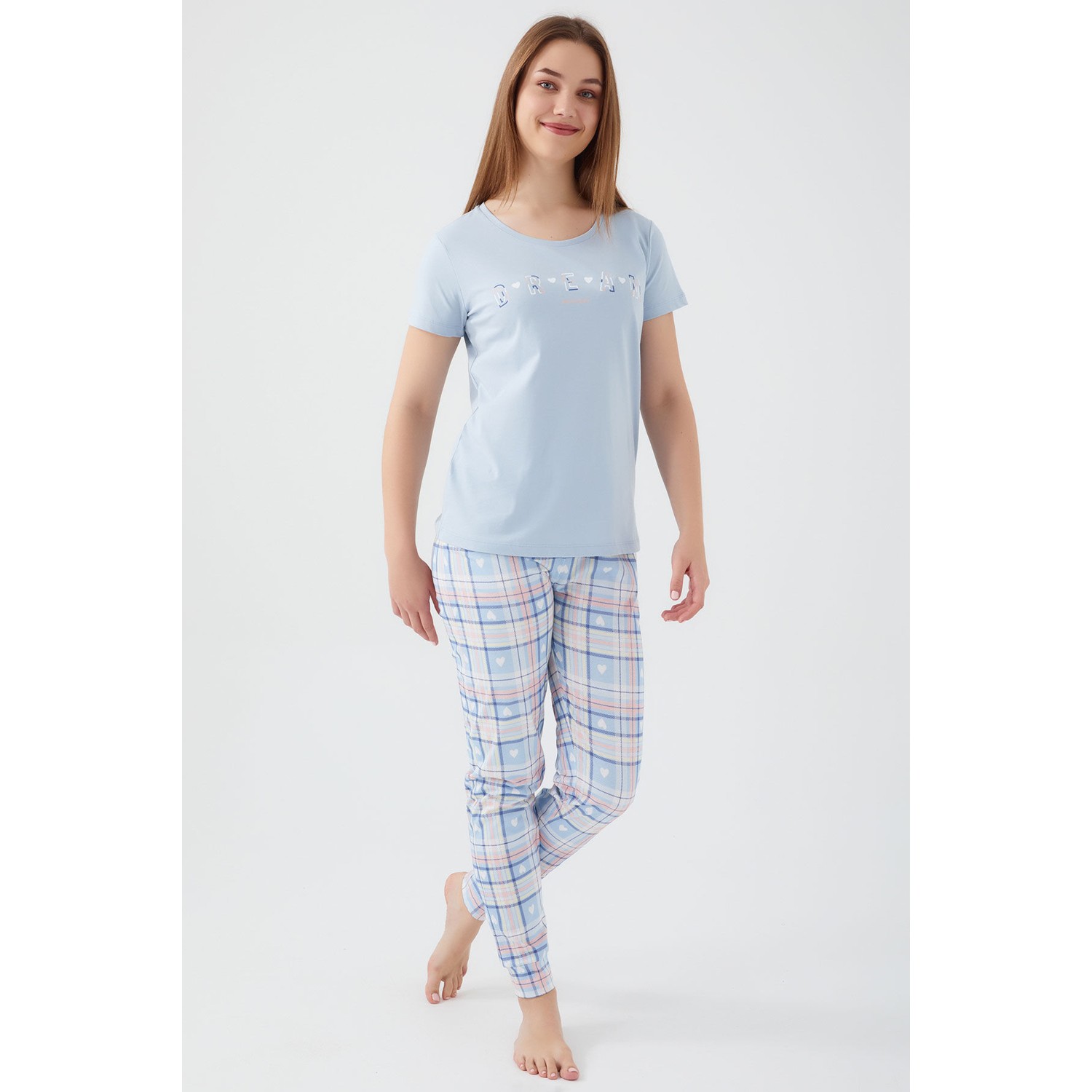 Pierre Cardin Dream Mavi Kadın Kısa Kol Pijama Takım