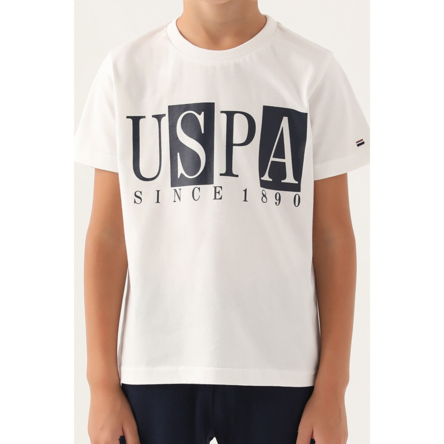 U.S. Polo Assn. Lisanslı Written Krem Erkek Çocuk Bermuda Takım