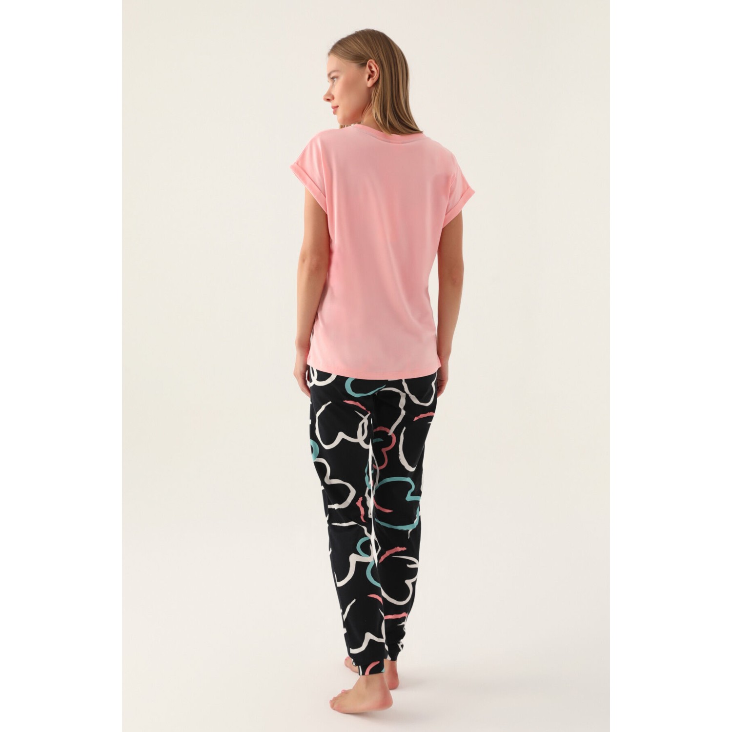 RolyPoly Cute Somon Kadın Kısa Kol Pijama Takımı