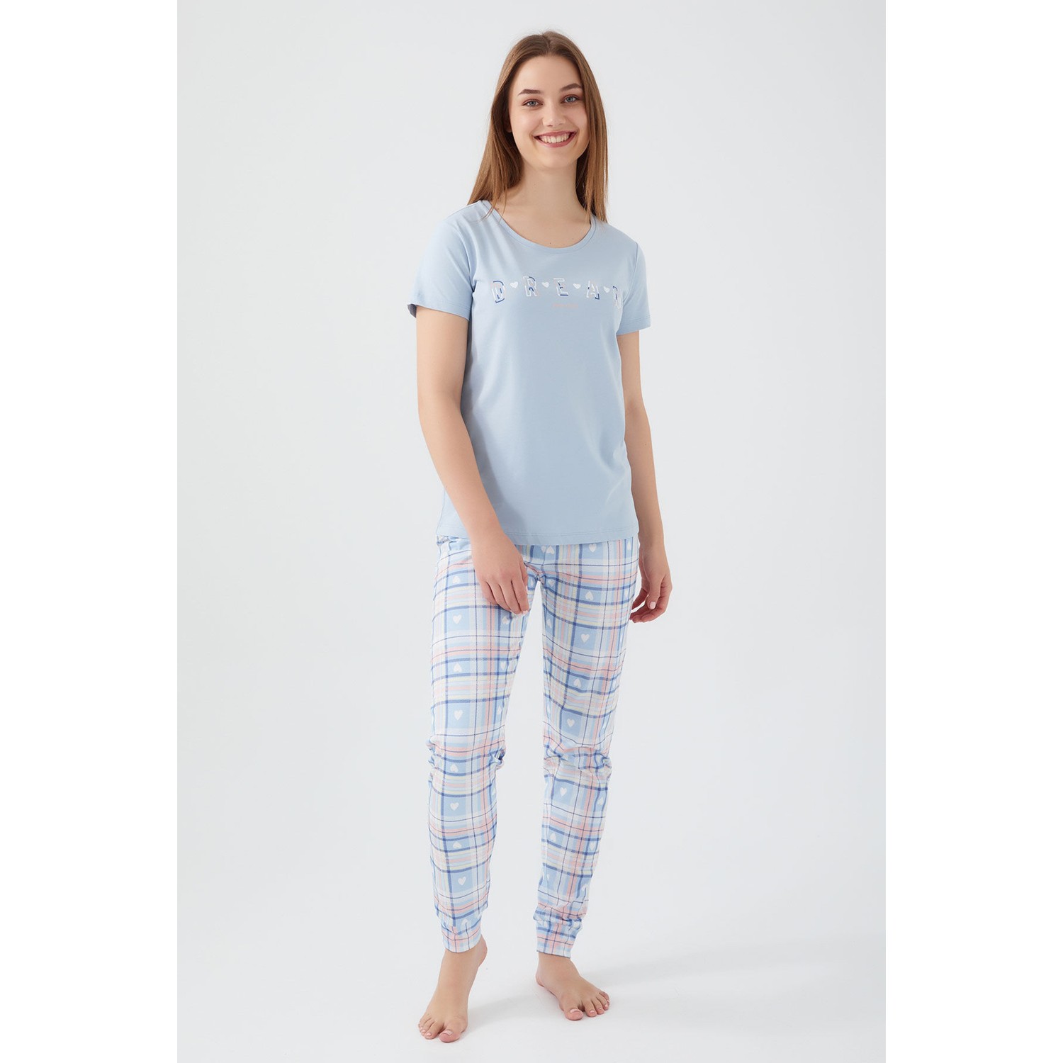 Pierre Cardin Dream Mavi Kadın Kısa Kol Pijama Takım