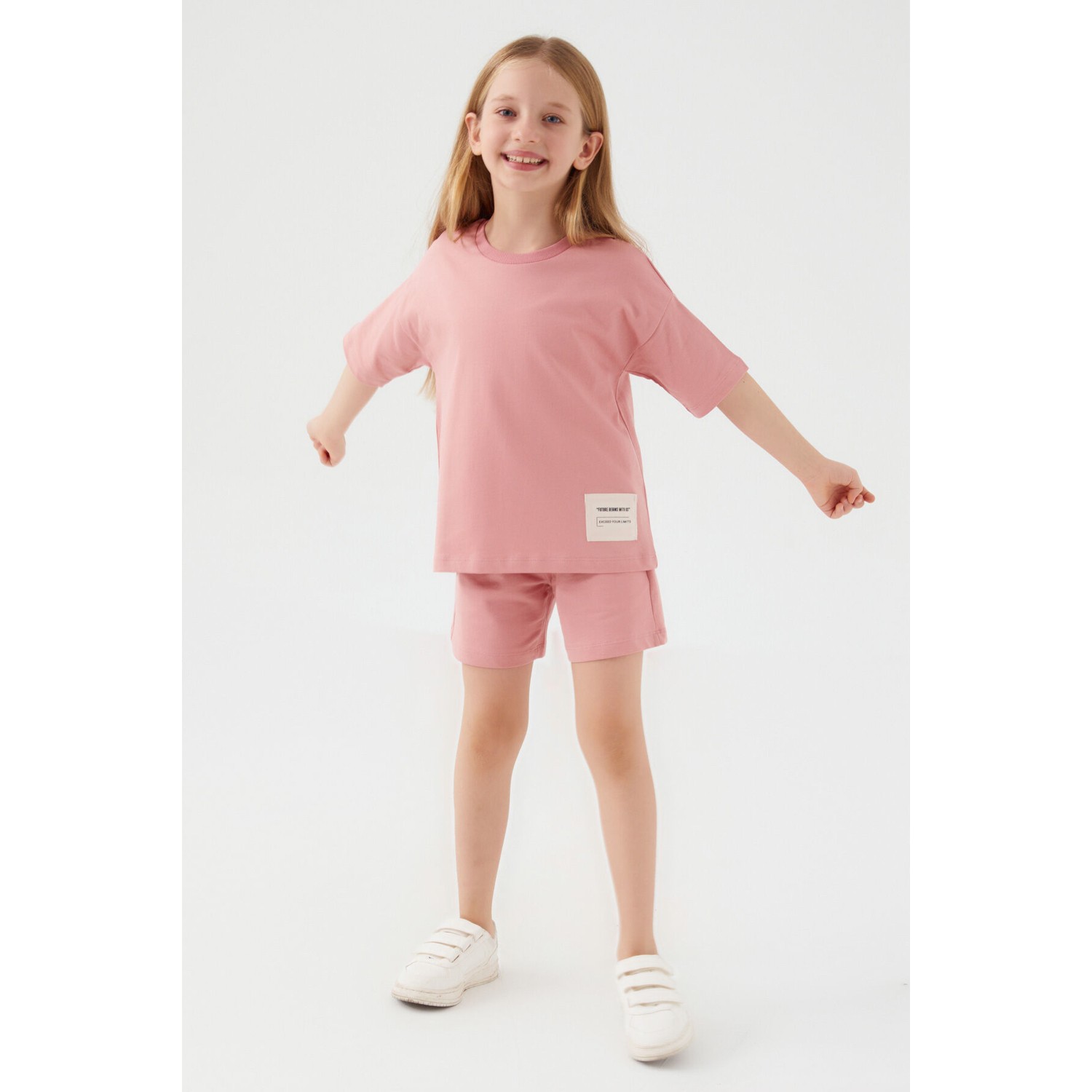 Rolypoly Kız Çocuk Pembe Şortlu Takım
