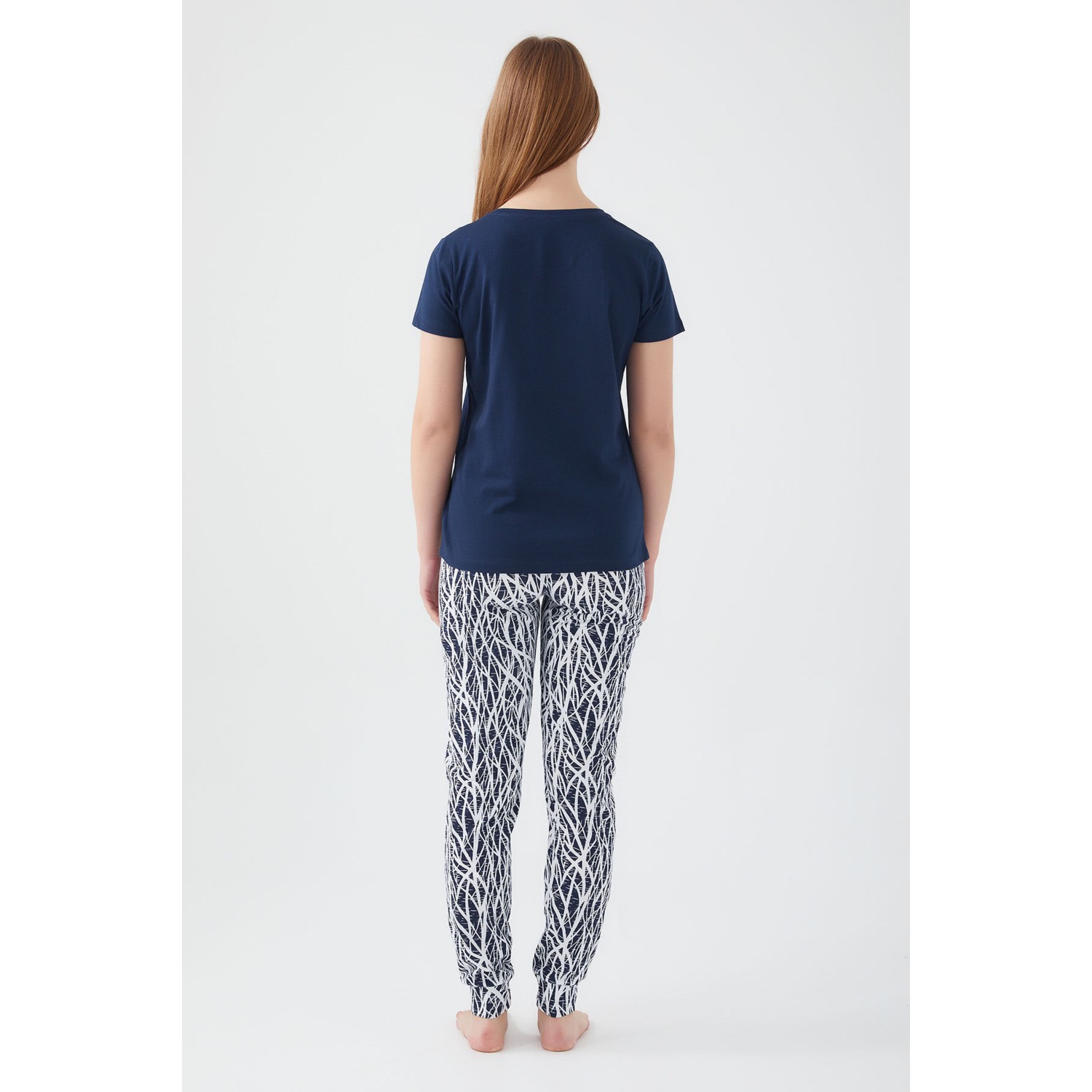 Pierre Cardin Friday Feelings Lacivert Kadın Kısa Kol Pijama Takım