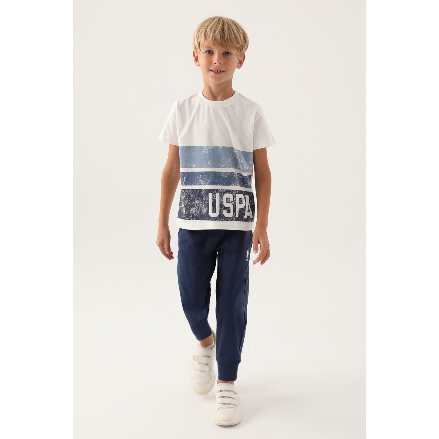 U.S. Polo Assn.  Lisanslı Trilinear Krem Erkek Çocuk Pijama Takımı