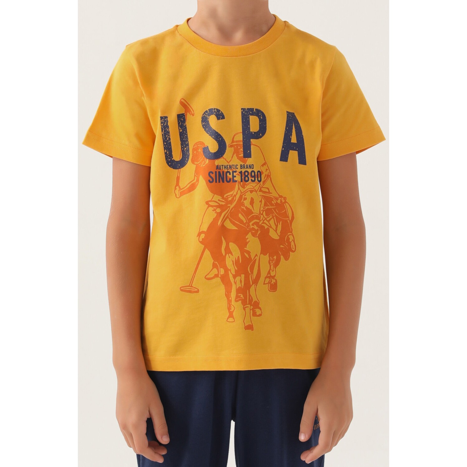 U.S. Polo Assn.  Lisanslı Hat Hardal Erkek Çocuk Pijama Takımı