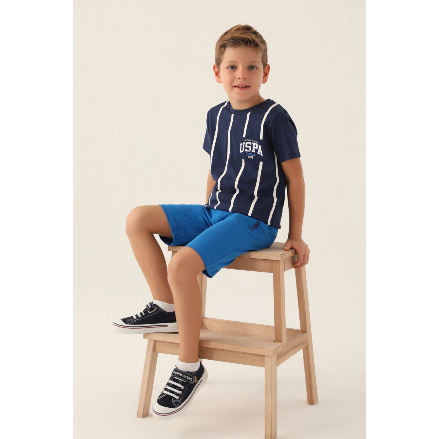 U.S. Polo Assn. Lisanslı Since Koyu Indigo Erkek Çocuk Bermuda Takım