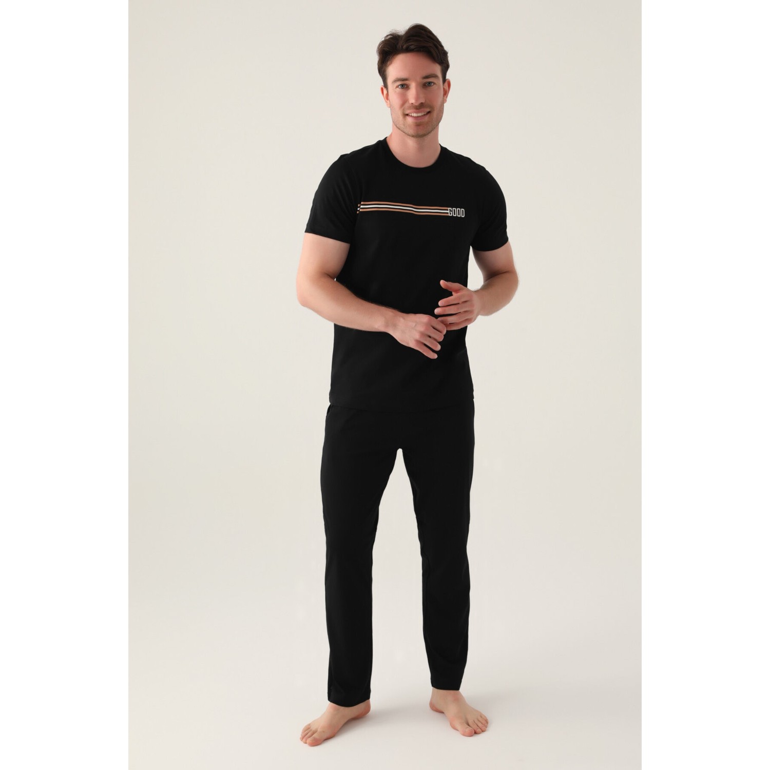 Arnetta Good Siyah Erkek Pijama Takımı