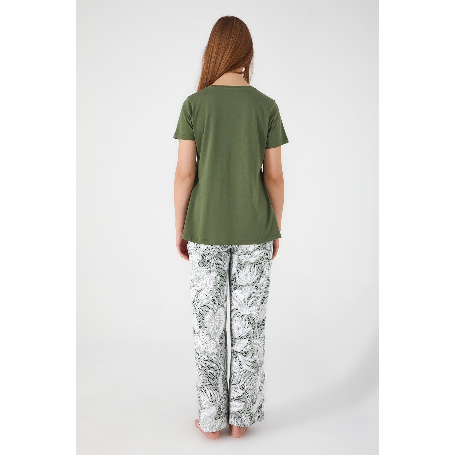 Pierre Cardin Ruffle Skirt Yeşil Kadın Lohusa Pijama Takım