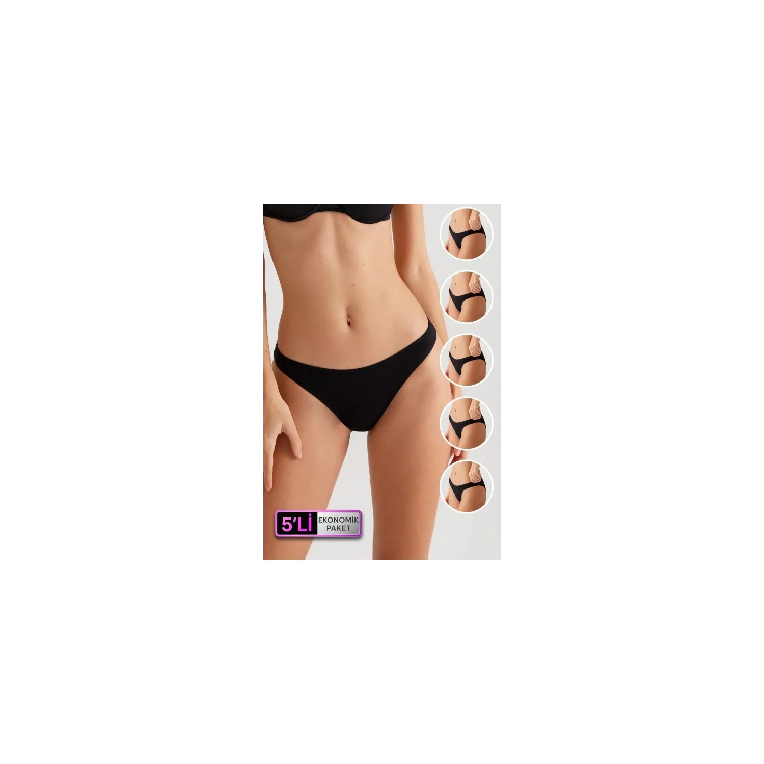 Pierre Cardin 5'li Paket Kadın Classic Brief Nefes Alabilir Kumaş Özelliği ile Rahat Kullanım