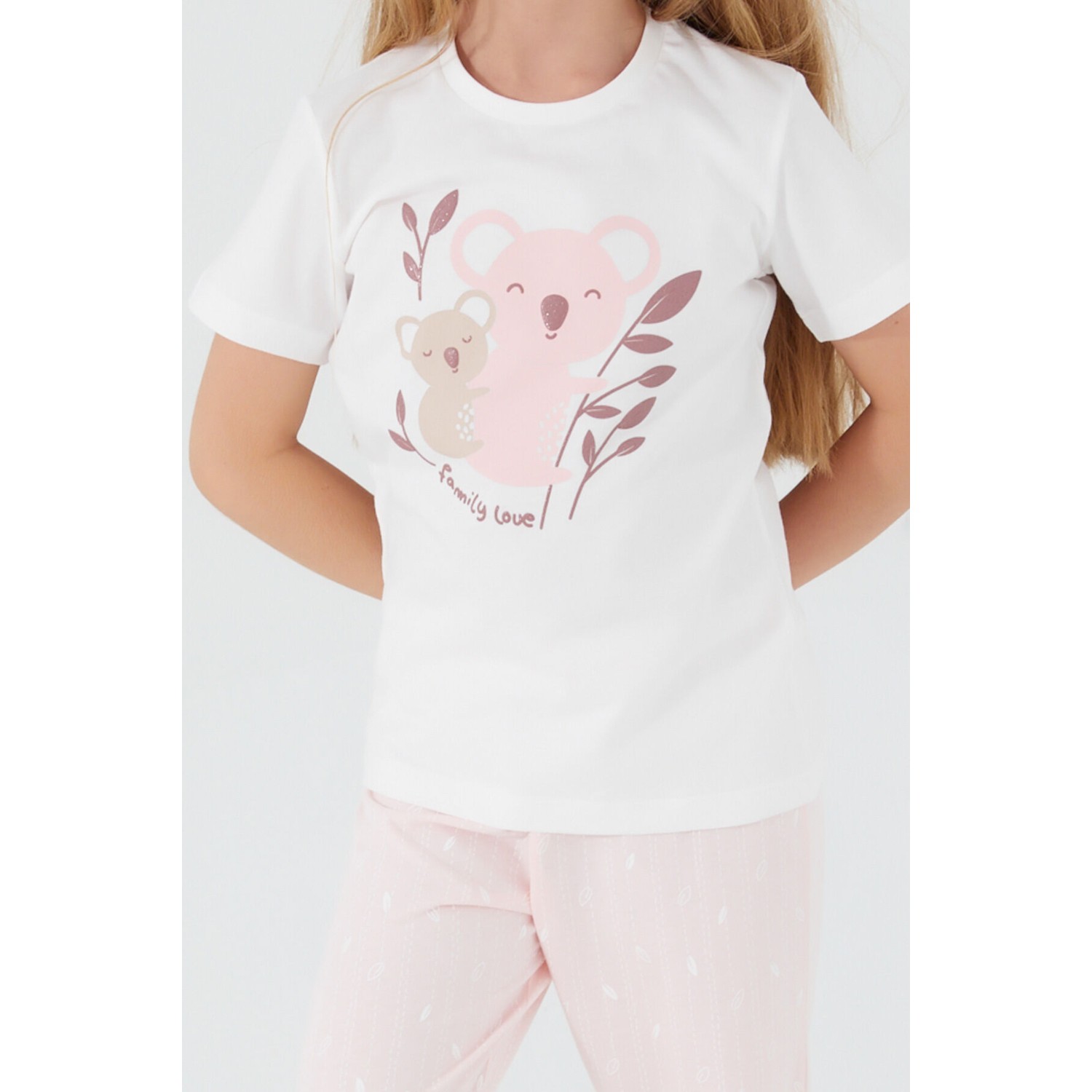 Rolypoly Kız Çocuk Beyaz Pijama Takımı