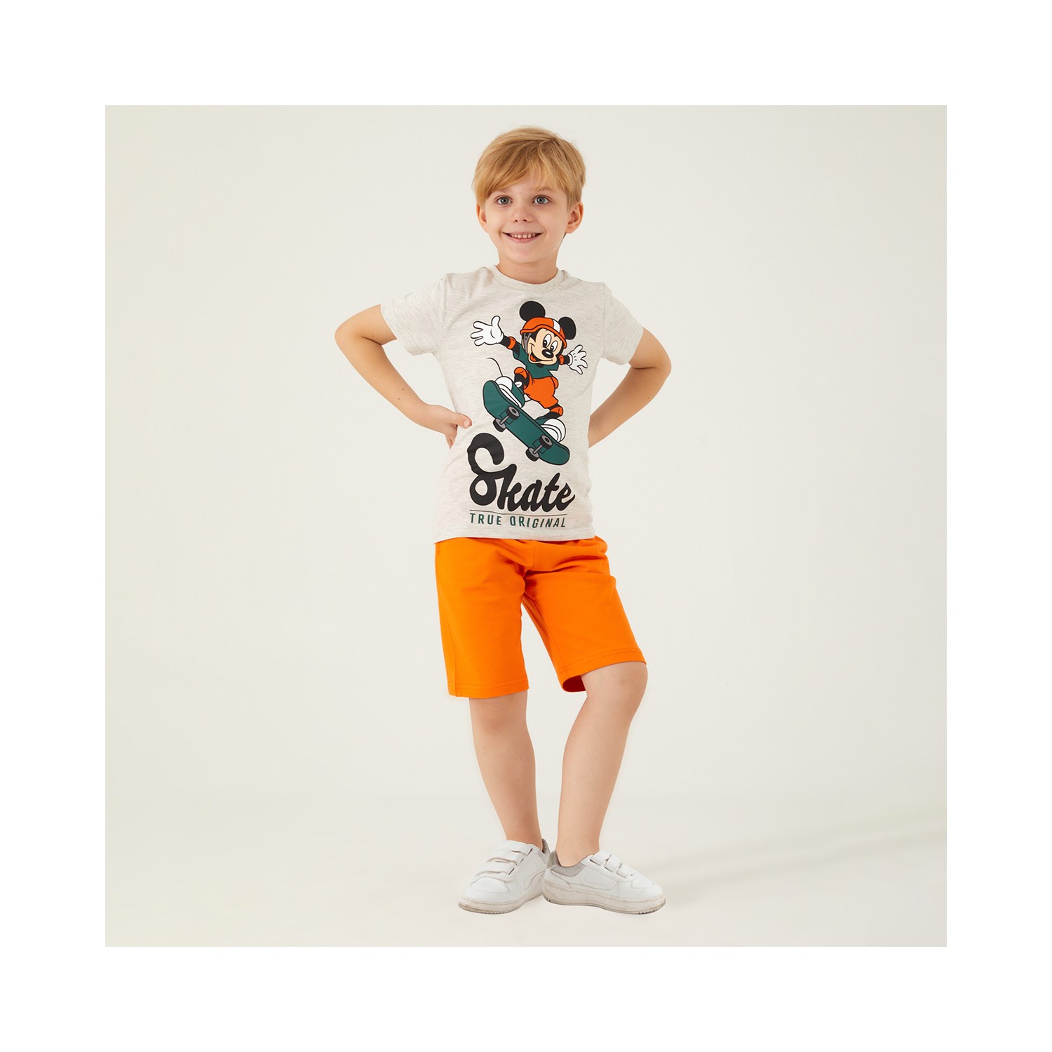Mickey Mouse D4786-3 Erkek Çocuk Alt Üst Takım Bej