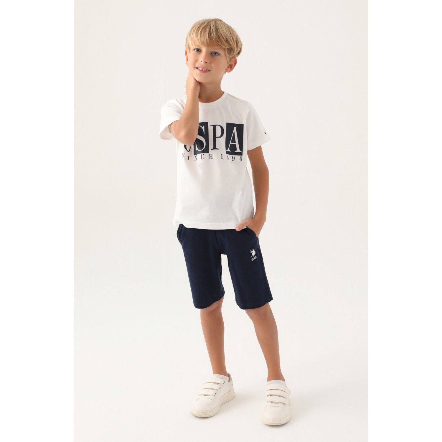 U.S. Polo Assn. Lisanslı Written Krem Erkek Çocuk Bermuda ...