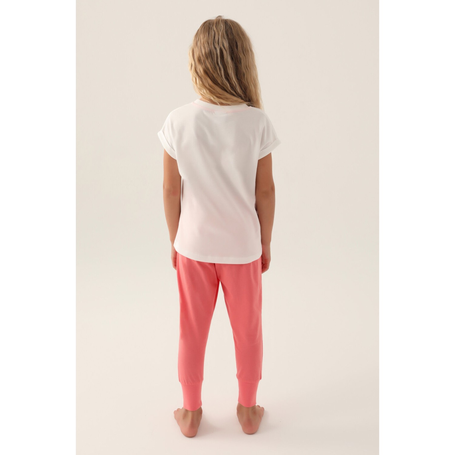 U.S. Polo Assn.  Lisanslı Starry Krem Kız Çocuk Pijama Takımı