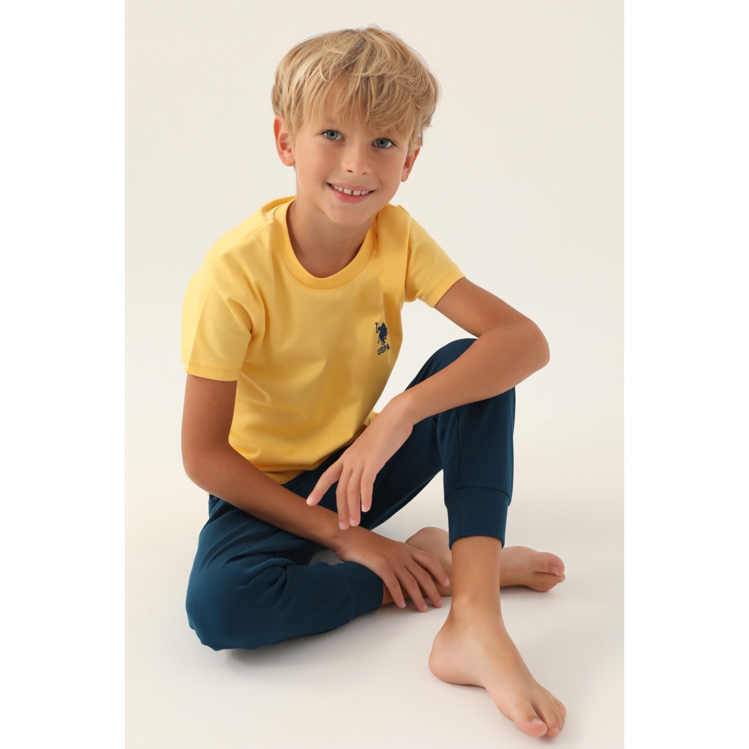 U.S. Polo Assn. U.S. Polo Assn Erkek Çocuk Sarı Pijama Takımı US1742-C-V2