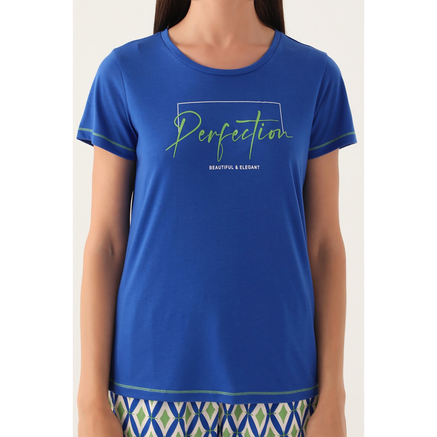 Arnetta Perfection Mavi Kadın Kısa Kol Pijama Takımı