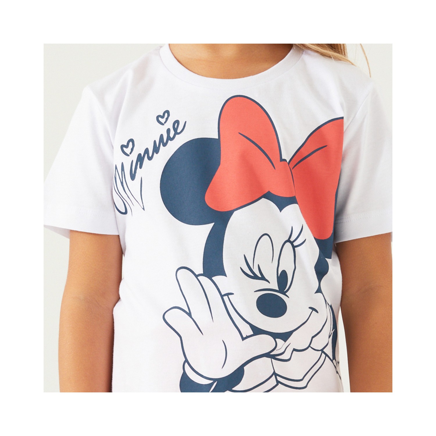 Minnie Mouse D4781-3 Kız Çocuk Pijama Beyaz