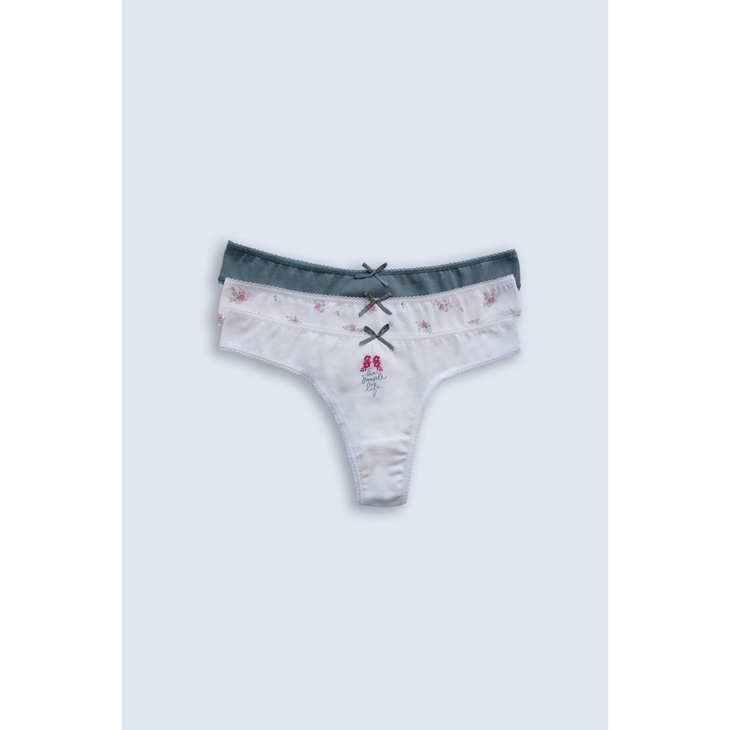 Pierre Cardin 3'lü Ekonomik Paket Sweetness 2702 Pamuklu Basic String Külot