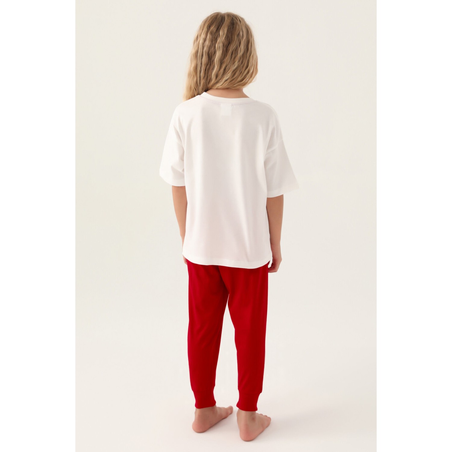 Rolypoly Kız Çocuk Beyaz Kısa Kol Pijama Takım