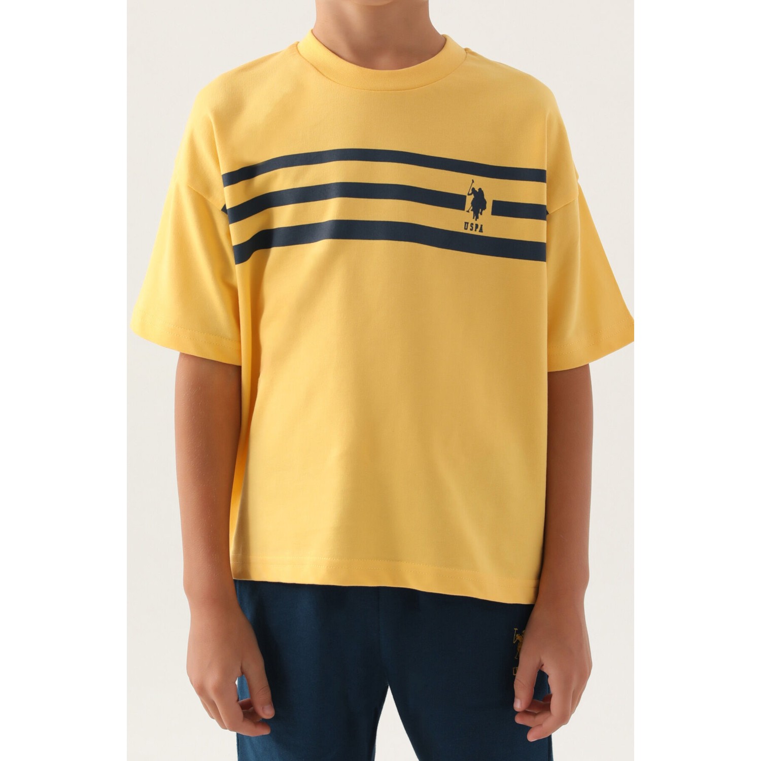 U.S. Polo Assn. Lisanslı Emblem Sarı Erkek Çocuk Bermuda Takım
